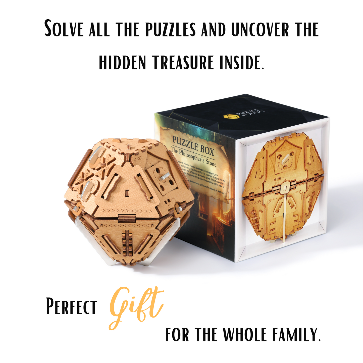 Puzzle Potato - Philosopher's Stone - Escape Room Game - Puzzle Box (Metal Version)